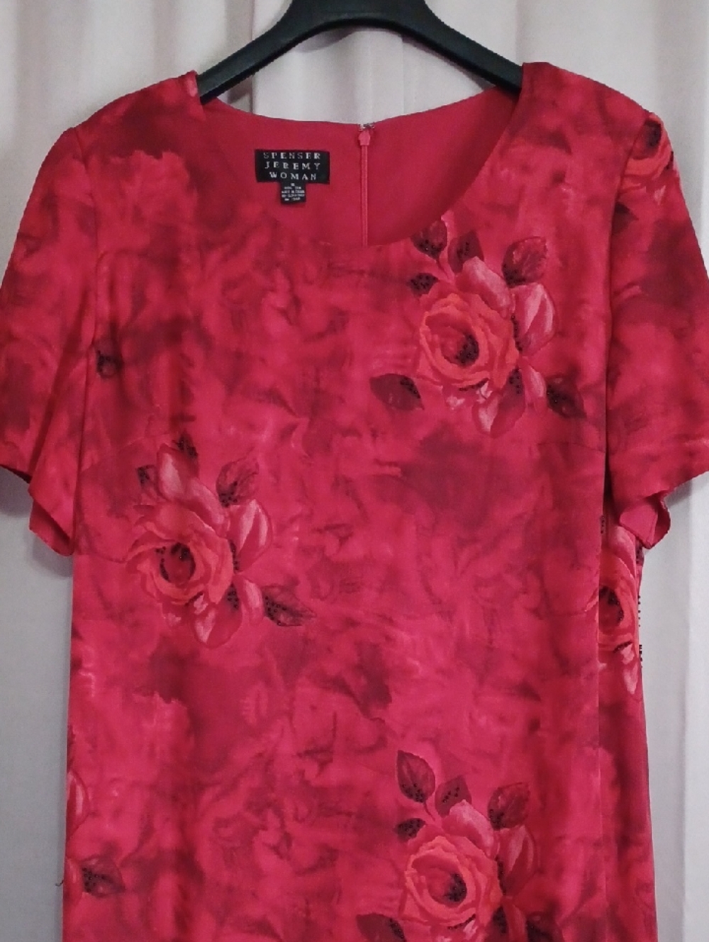 Spenser Jeremy Woman Silk Rosette High/Low Asymmetrical Hem Midi Dress Sz 16 - Picture 3 of 14